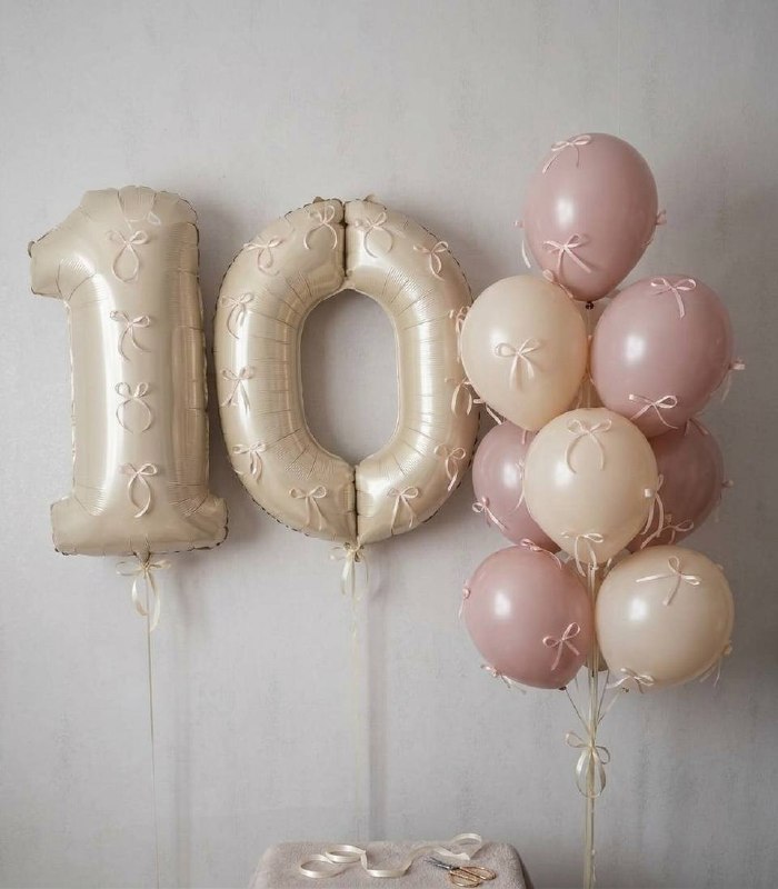 Сет шаров «Десятый юбилей: воздушная нежность»